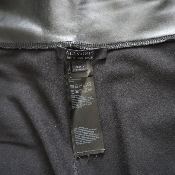 ALLSAINTS Faux Leather Leggings – Black – Size 4 (US) - Picture 6 of 7